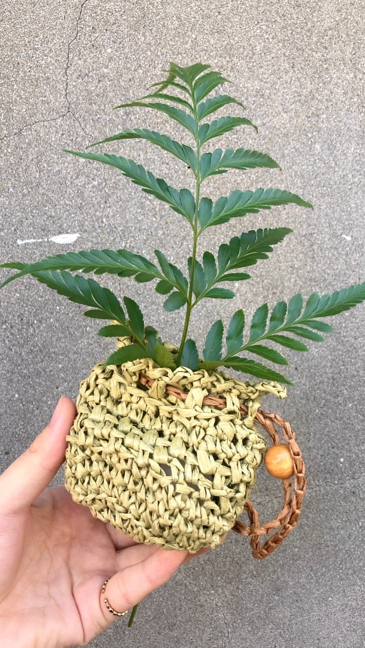 艾草入夏|手織編物 ⎯ 紙編擴香香包 06/13